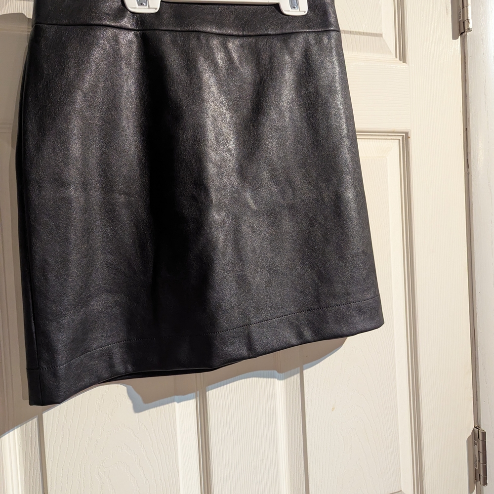 J. Crew Black Leather Pencil Skirt